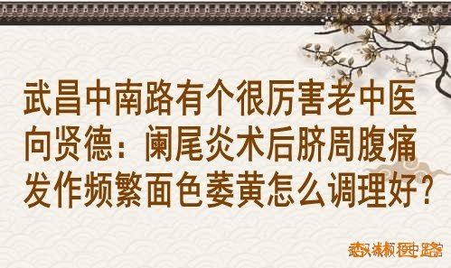 武昌中南路有个很厉害老中医向贤德:阑尾炎术后脐周腹痛发作频繁面色萎黄怎么调理好?